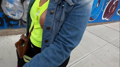 Wife flashing in public