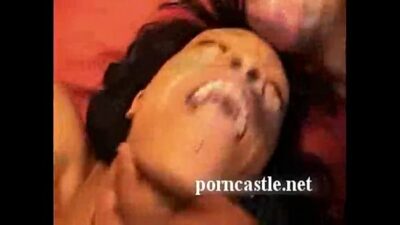 Ebony amateur facial compilation